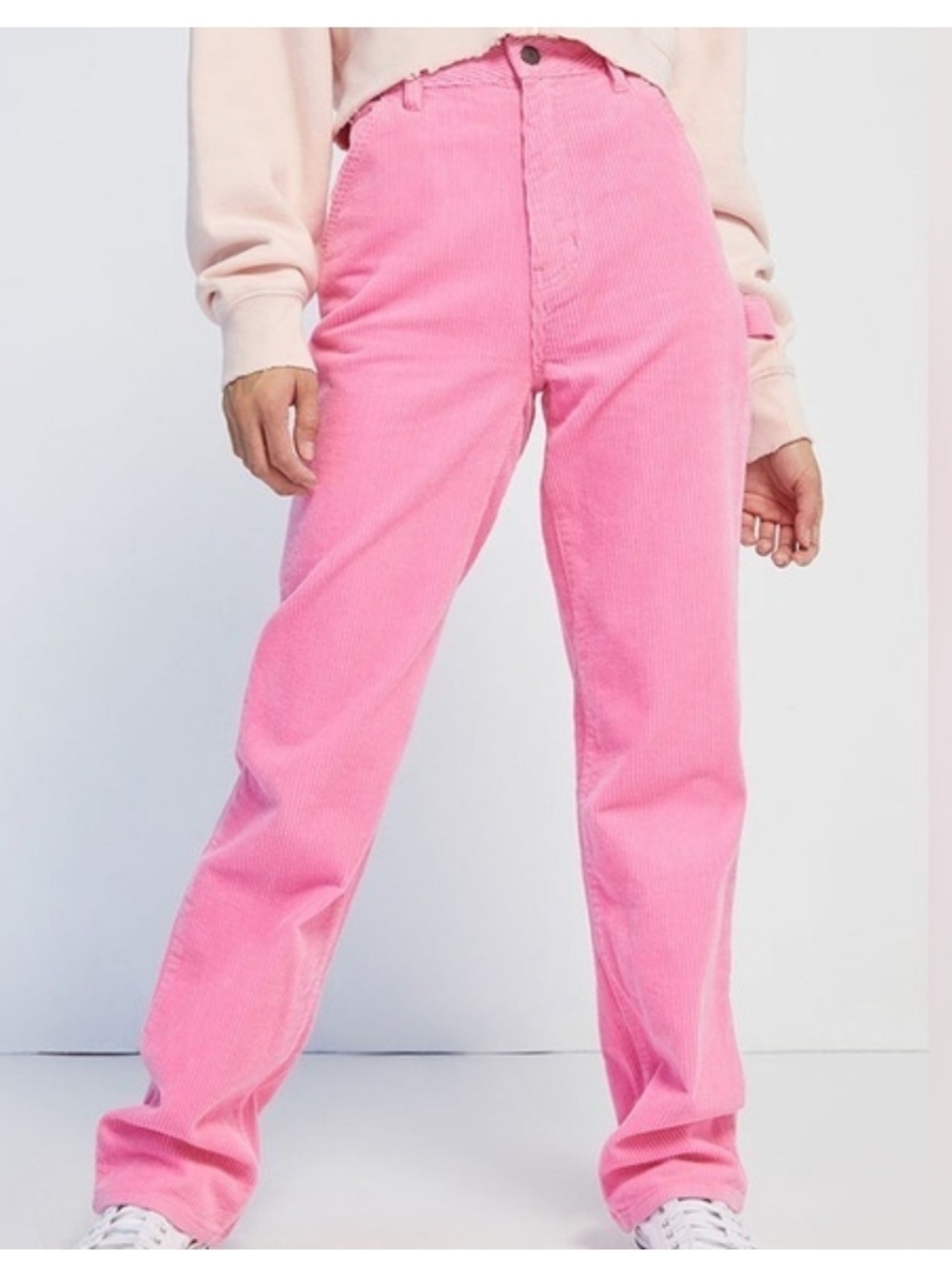 NWT Pac-Sun 90s Boyfriend Capenter Corduroy ■ High-Rise Bubblegum Pink Size 23
